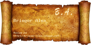 Brieger Alex névjegykártya